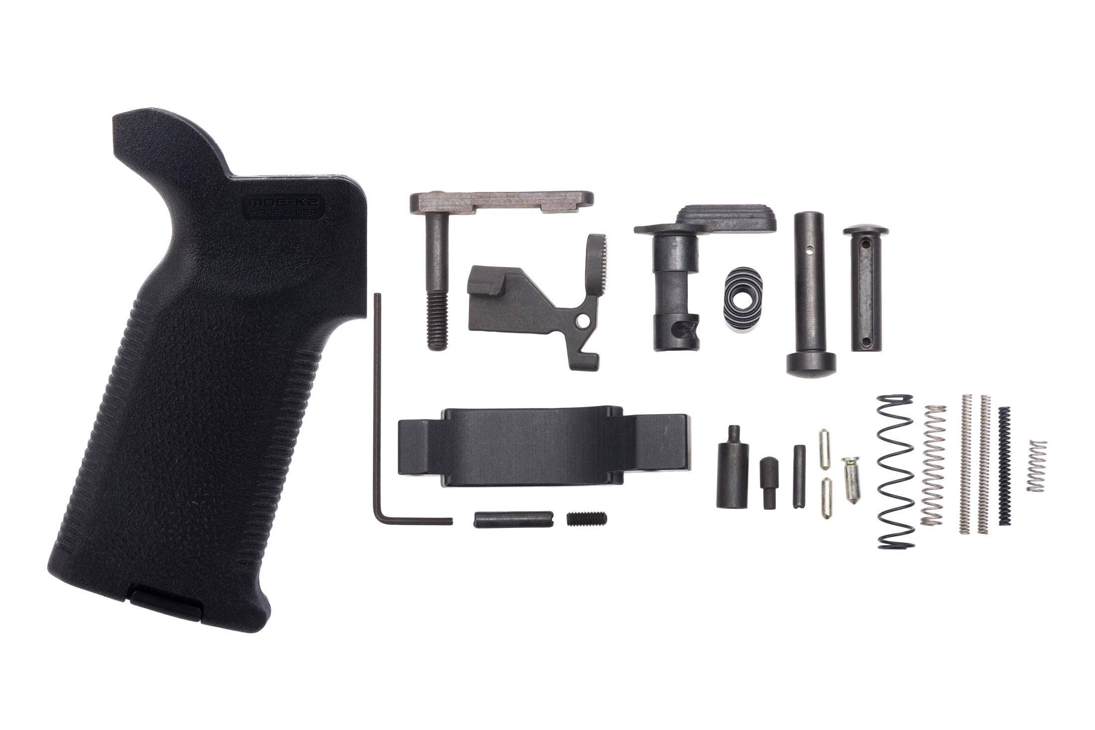 CMC Triggers AR-15 Lower Parts Kit - No FCG/Grip with Magpul MOE K2 AR Pistol Grip - Black